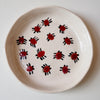 Handmade red beetle ceramic ring dish