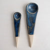 Handmade blue pottery salt  or spice spoon