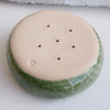 Handmade green celadon ceramic soap dish