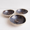 Handmade mini black gloss ceramic ring dish