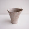 Handmade oatmeal ceramic fluted dot vase