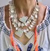 Handmade blue cloud ceramic necklace