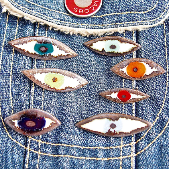 eye pin badges