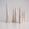 Group of Satin white pottery ring cones