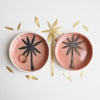 Handmade pink and gold ceramic palm tree  ring dish