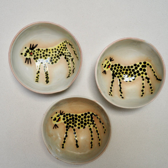 3 leopard porcelain ring dishes