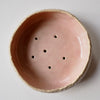 Handmade pale pink ceramic soap dish