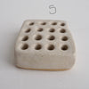 Handmade oatmeal ceramic flower arrangement frog