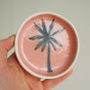 Handmade pink and gold ceramic palm tree  ring dish