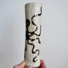 Handmade pottery octopus cylinder vases with gold lustre.