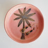 Handmade pink and gold ceramic palm tree  ring dish