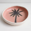 Handmade pink and gold ceramic palm tree  ring dish