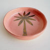 Handmade pink and gold ceramic palm tree  ring dish