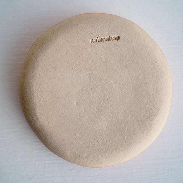 Handmade pink and gold ceramic palm tree  ring dish