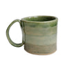 Celadon green stripy ceramic mug