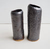 Handmade black metallic pottery  cylinder vases
