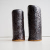 Handmade black metallic pottery  cylinder vases