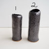 Handmade black metallic pottery  cylinder vases