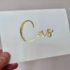 Gold leaf handmade personalised name card