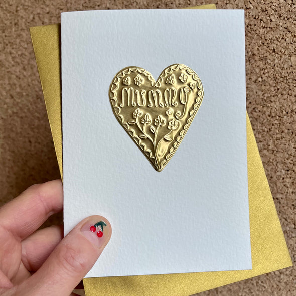 Handmade Gold foil handmade mothers day / mum birthday card