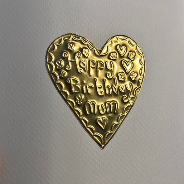 Handmade Gold foil handmade mothers day / mum birthday card