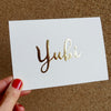 Gold leaf handmade personalised name card