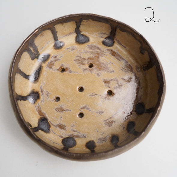 Handmade large assorted  ceramic soap dishes with different glazes