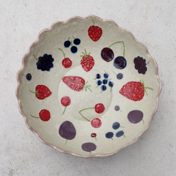 summer berries fruit bowl inside