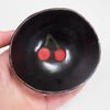 Handmade black cherry pottery tea bowl