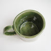 Celadon green stripy ceramic mug