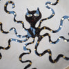 Handmade octopus illustrated small ceramic plate with gold lustre