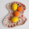 Handmade ceramic curvy  cherry  plate