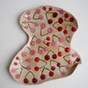 Handmade ceramic curvy  cherry  plate