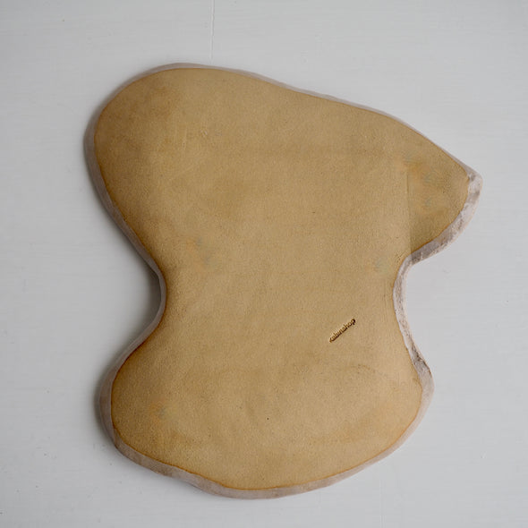 Handmade ceramic curvy  cherry  plate