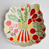 Handmade fruit and vegetables ceramic serving bowl