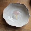 Ceramic ice cream cornet  bowls with gloss oatmeal glaze.