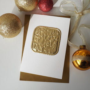 Handmade Gold foil  personalised Christmas card