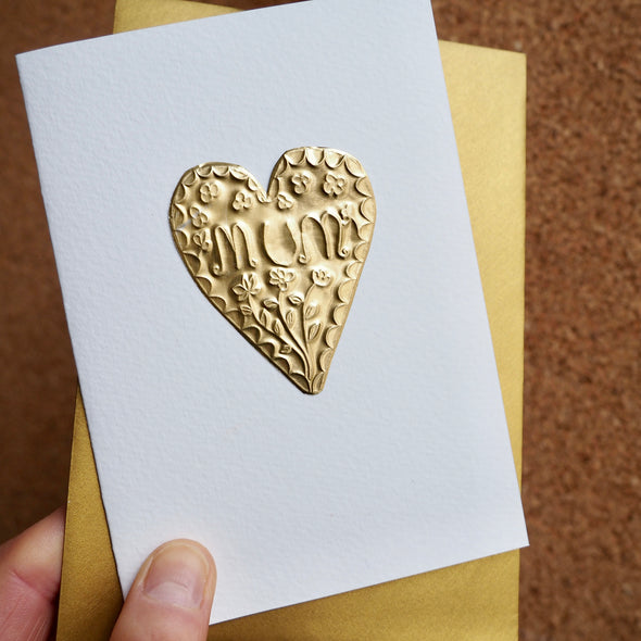 Handmade Gold foil handmade mothers day / mum birthday card