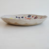 Handmade large ceramic fruit bowl with illustrated fruits