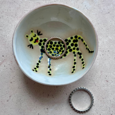 leopard porcelain ring dish