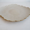 Ceramic oatmeal satin scalloped edge plates