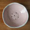 Handmade pale pink ceramic soap dish