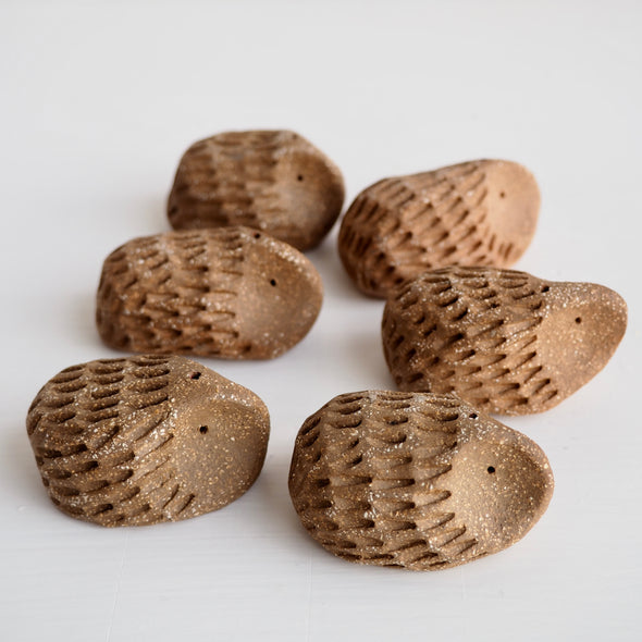 Pottery hedgehog incense holders