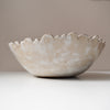 Handmade ceramic oatmeal speckled scalloped  fruit bowl