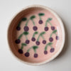 Handmade purple cherry ceramic ring dish