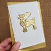 Handmade Gold foil reindeer personalised  Christmas card