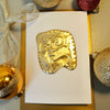 Handmade Gold foil reindeer personalised  Christmas card