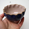 Small handmade scalloped ceramic pendant light shade