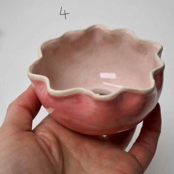 Small handmade scalloped ceramic pendant light shade