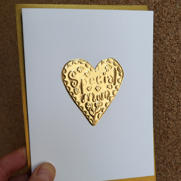 Handmade Gold foil handmade mothers day / mum birthday card